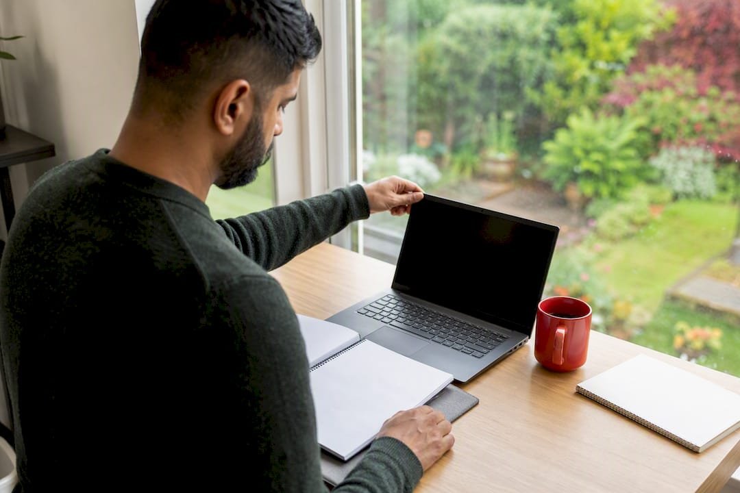 Professional preparing for remote certification exam