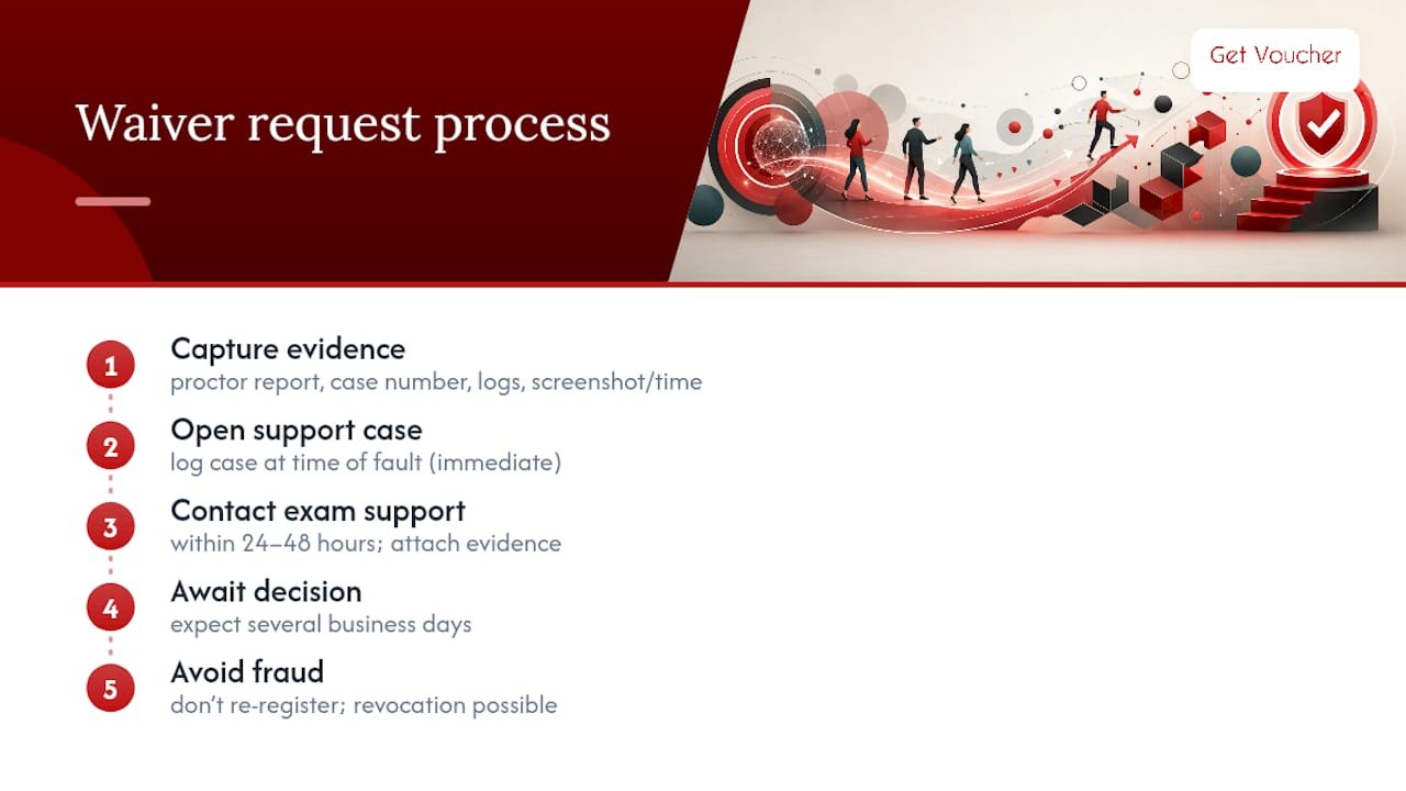 Exam waiver evidence and request timeline