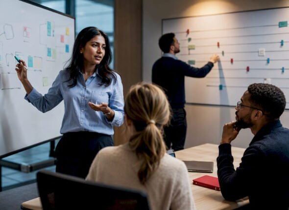 Professionals coordinating Agile and project delivery roles