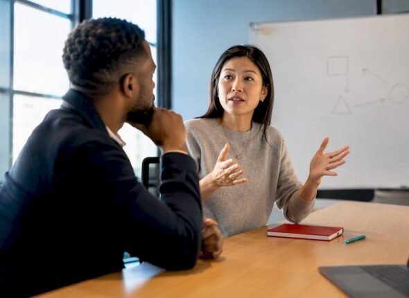 Managers rehearsing a workplace negotiation