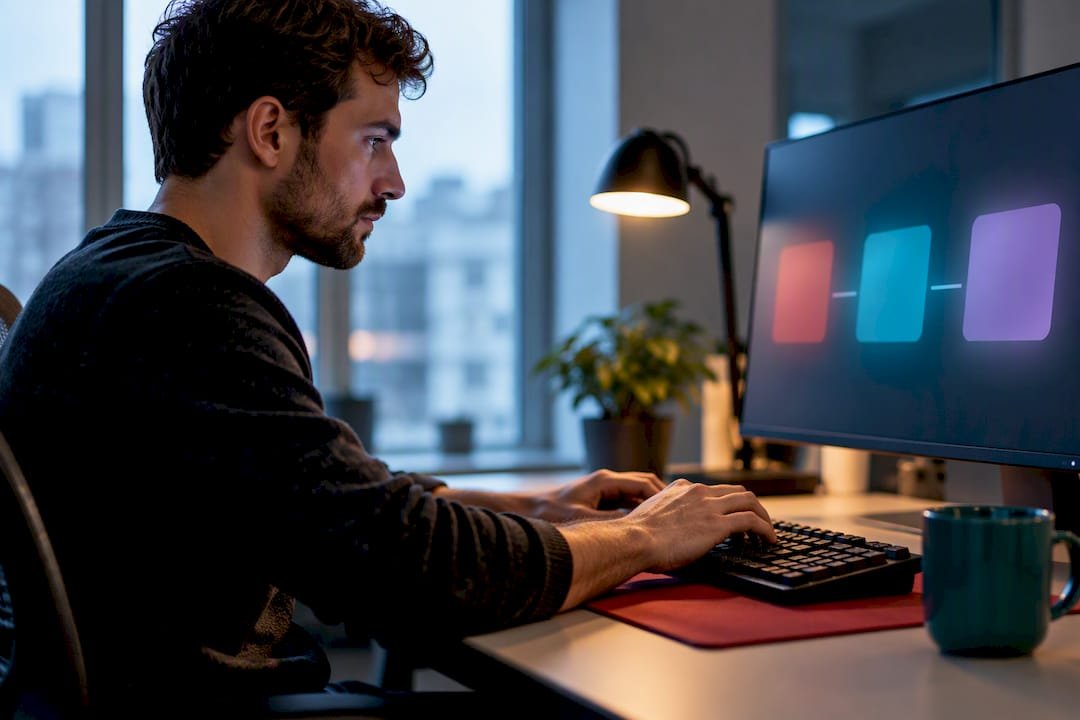 Developer running tests during Scrum certification practice
