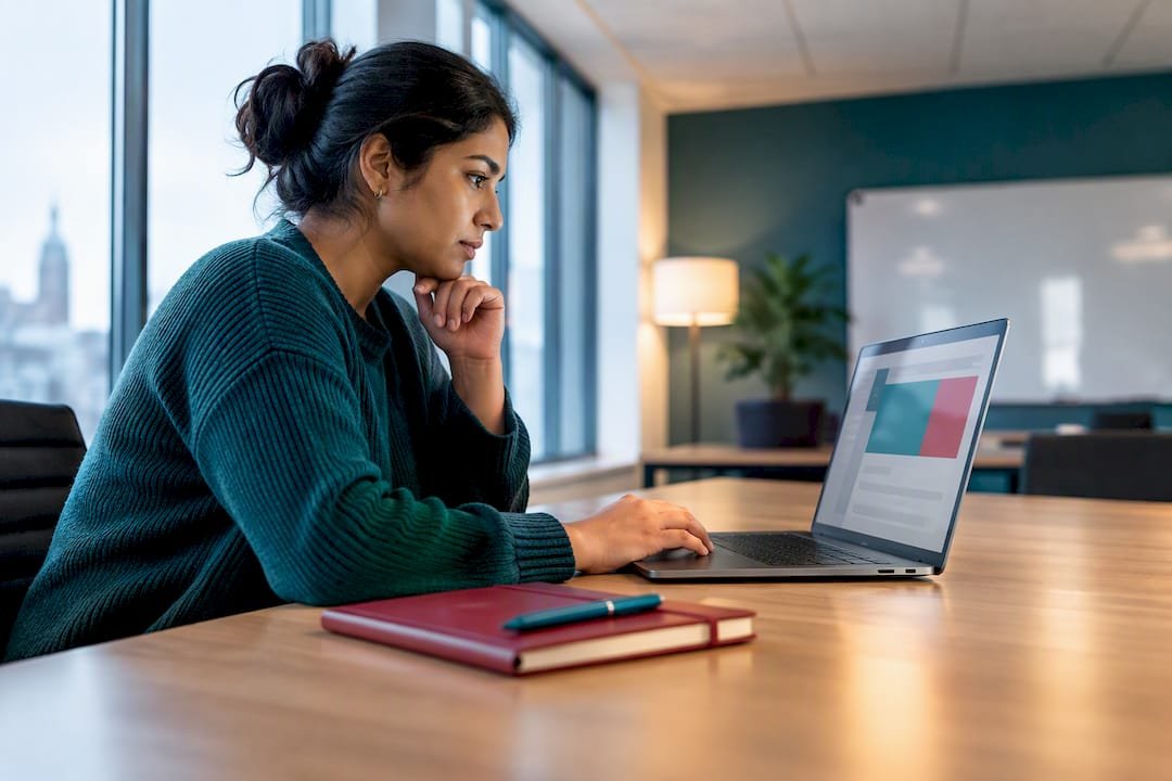 Professional preparing for certification assessment