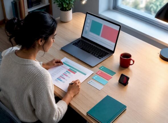 Professional preparing for project certification exam