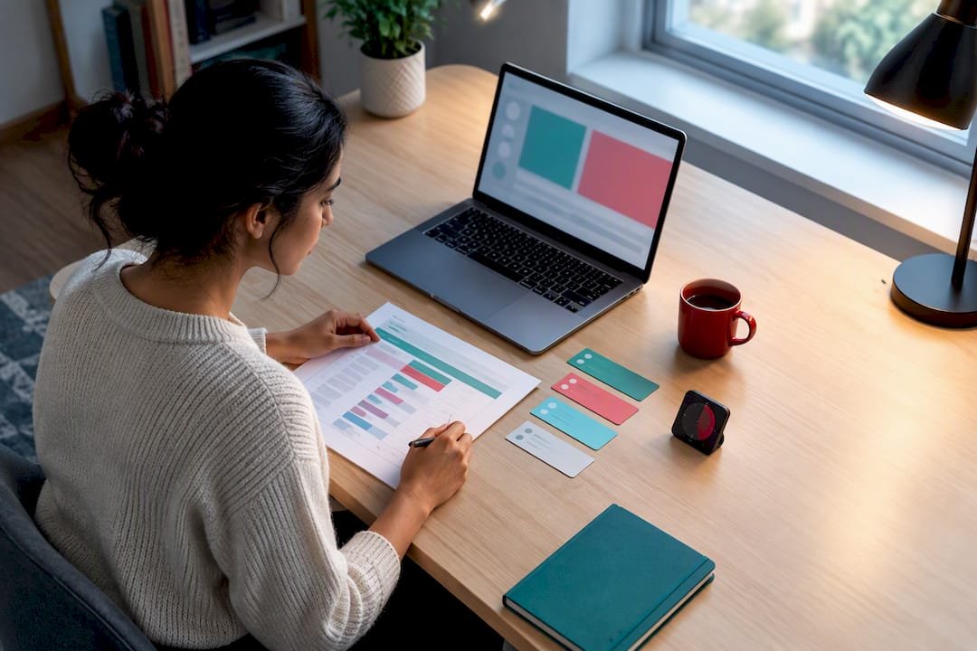 Professional preparing for project certification exam