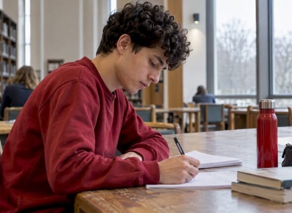 Student completing a timed practice test