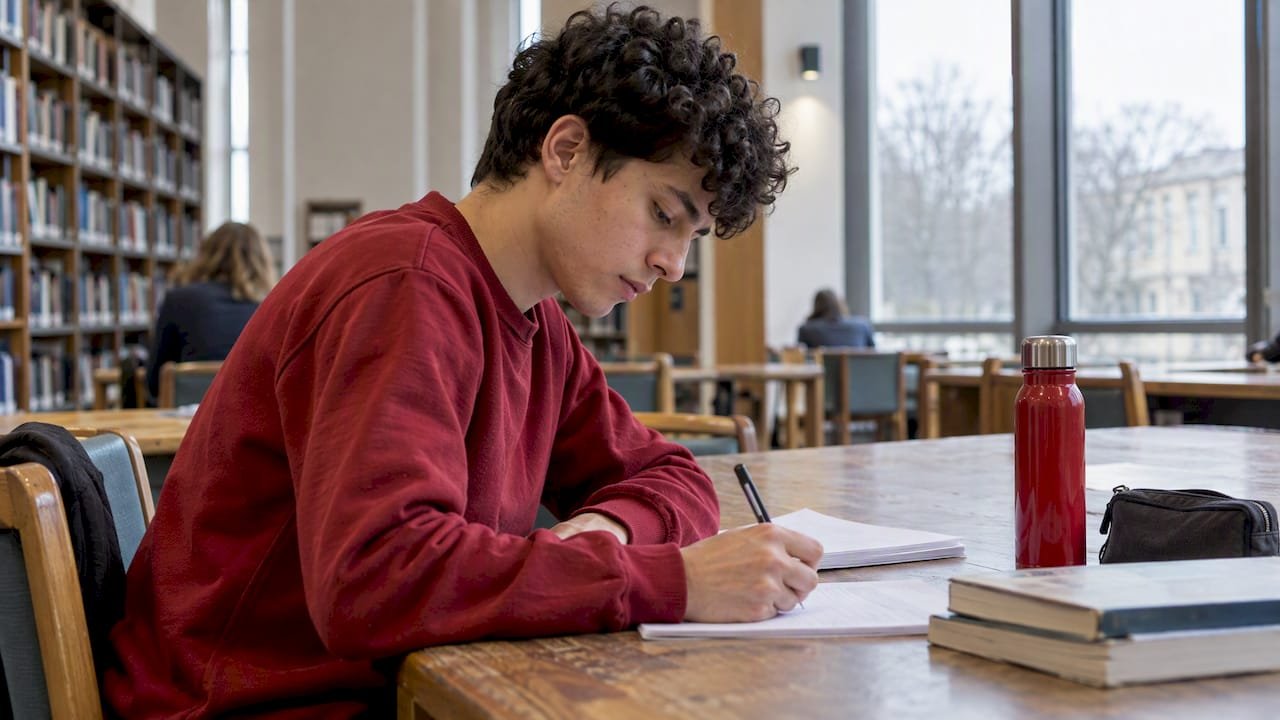 Student completing a timed practice test