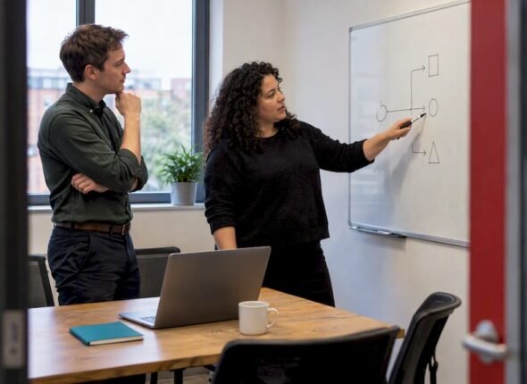 Professionals comparing project certification routes