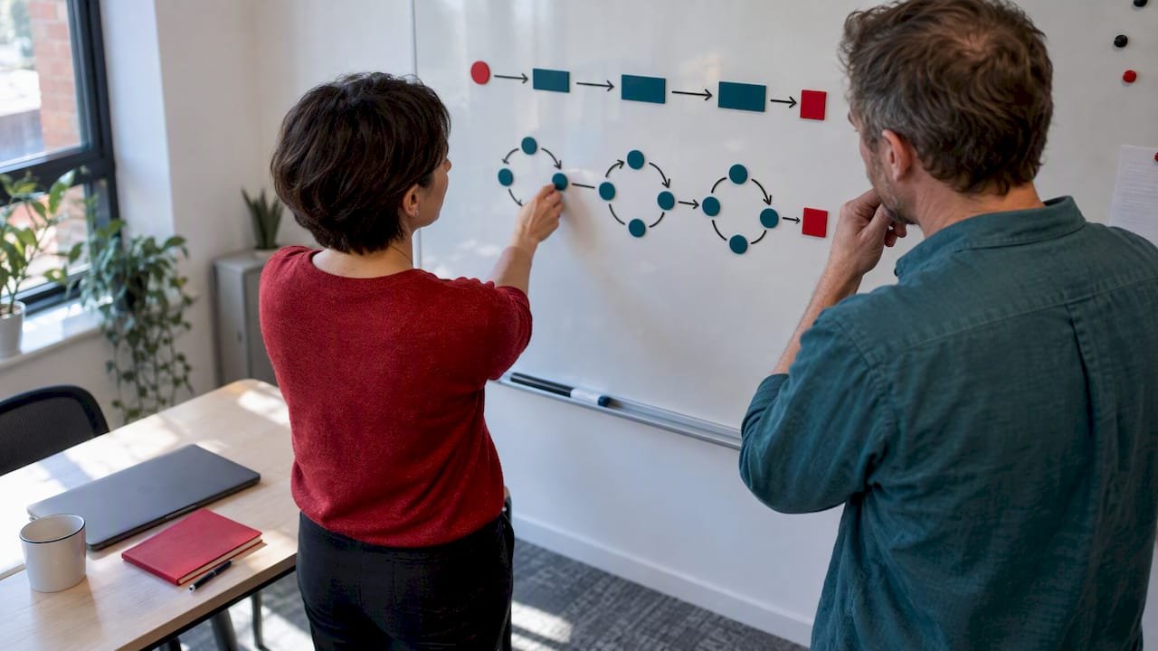 Project managers comparing governance and iterative delivery