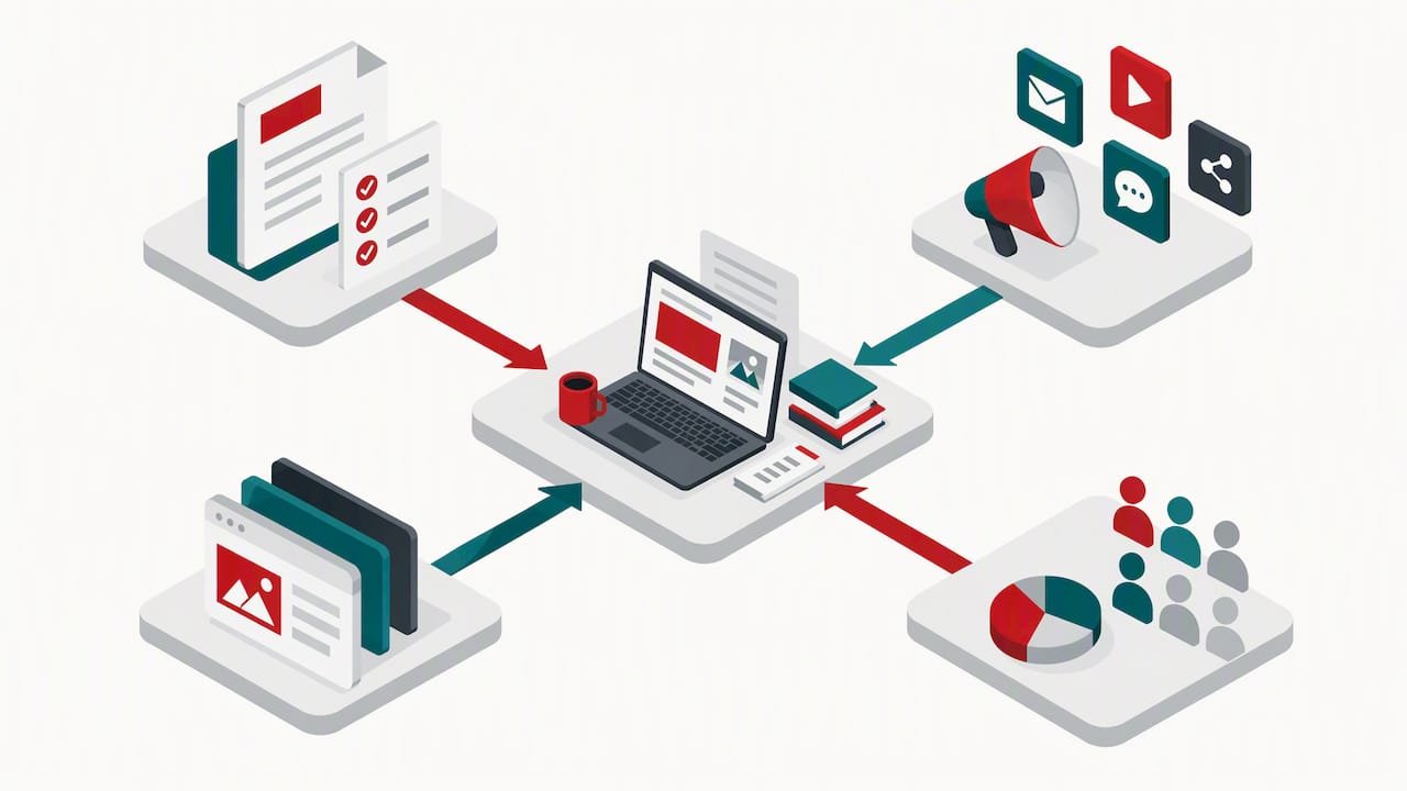 Four connected content marketing capabilities