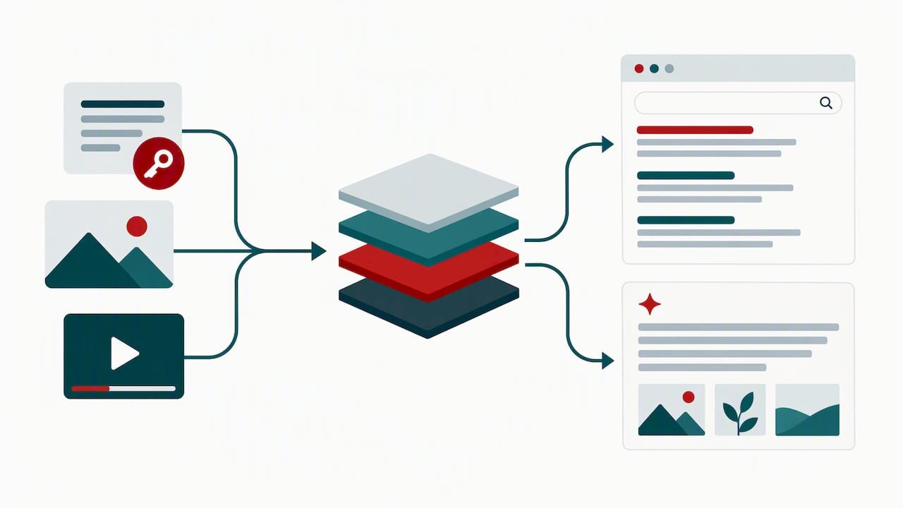 SEO content branching into search and AI answers