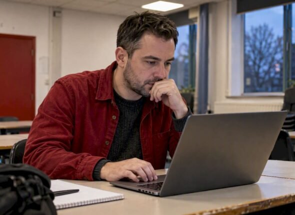 Learner comparing content marketing courses