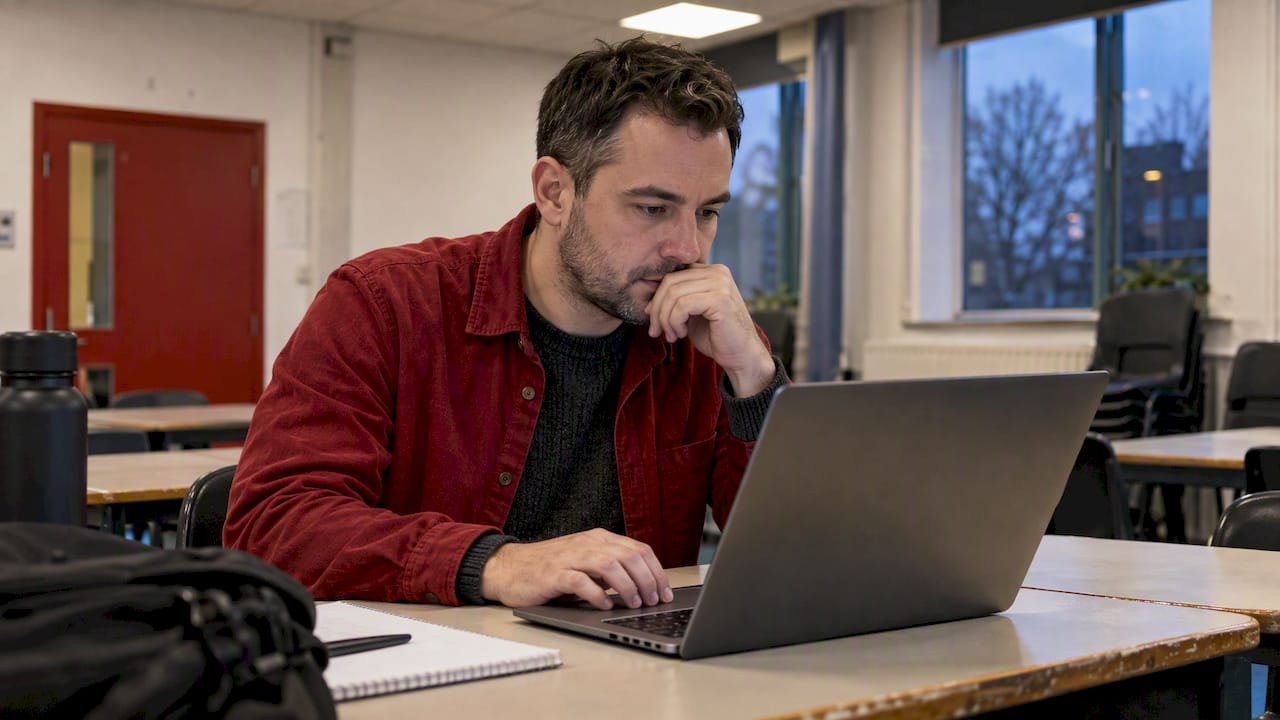 Learner comparing content marketing courses