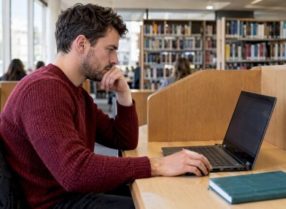 Candidate taking an online Scrum practice exam