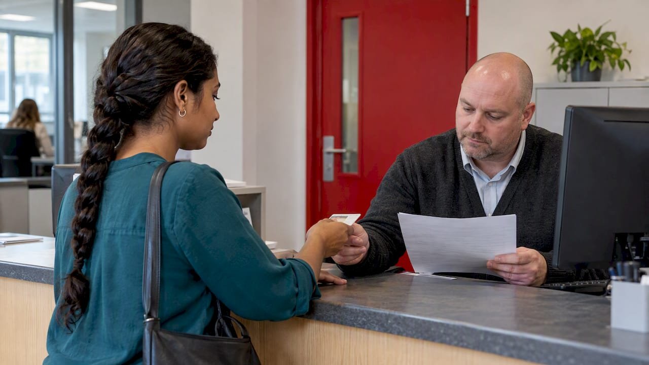 Candidate presents ID for credential correction